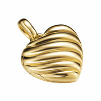 Sculpted Cable Heart Locket 18K Yellow Gold, 23mm