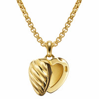 Sculpted Cable Heart Locket 18K Yellow Gold, 23mm