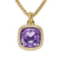 Albion® Pendant 18K Yellow Gold with Amethyst and Diamonds, 15mm