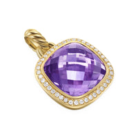 Albion® Pendant 18K Yellow Gold with Amethyst and Diamonds, 15mm