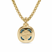 Albion® Pendant 18K Yellow Gold with Hampton Blue Topaz and Diamonds, 11mm