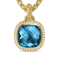 Albion® Pendant 18K Yellow Gold with Hampton Blue Topaz and Diamonds, 11mm