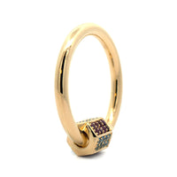 14K Yellow Gold Amethyst and Topaz Carabiner Enhancer