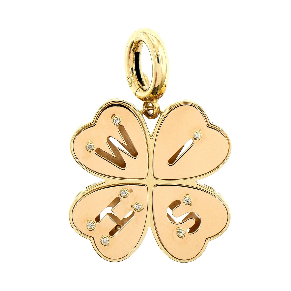 LAUREN RUBINSKI◆14K YELLOW GOLD メダルチャーム Lauren Rubinski 14K Yellow Gold Wish Clover Diamond Pendant