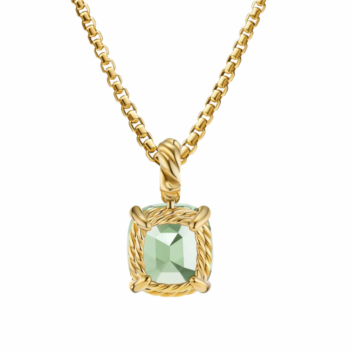 Marbella Pendant 18K Yellow Gold with Prasiolite, 12mm