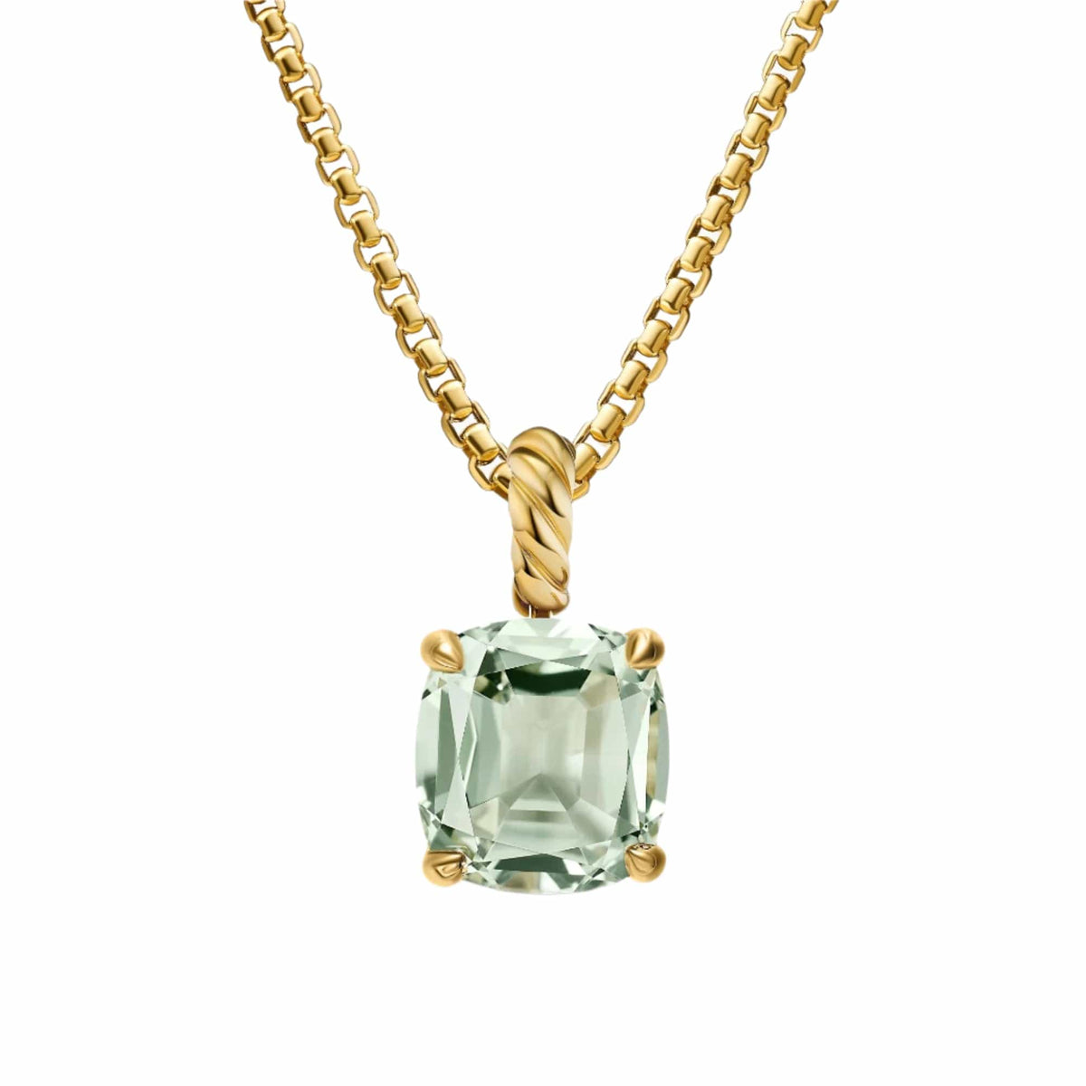Marbella Pendant 18K Yellow Gold with Prasiolite, 12mm