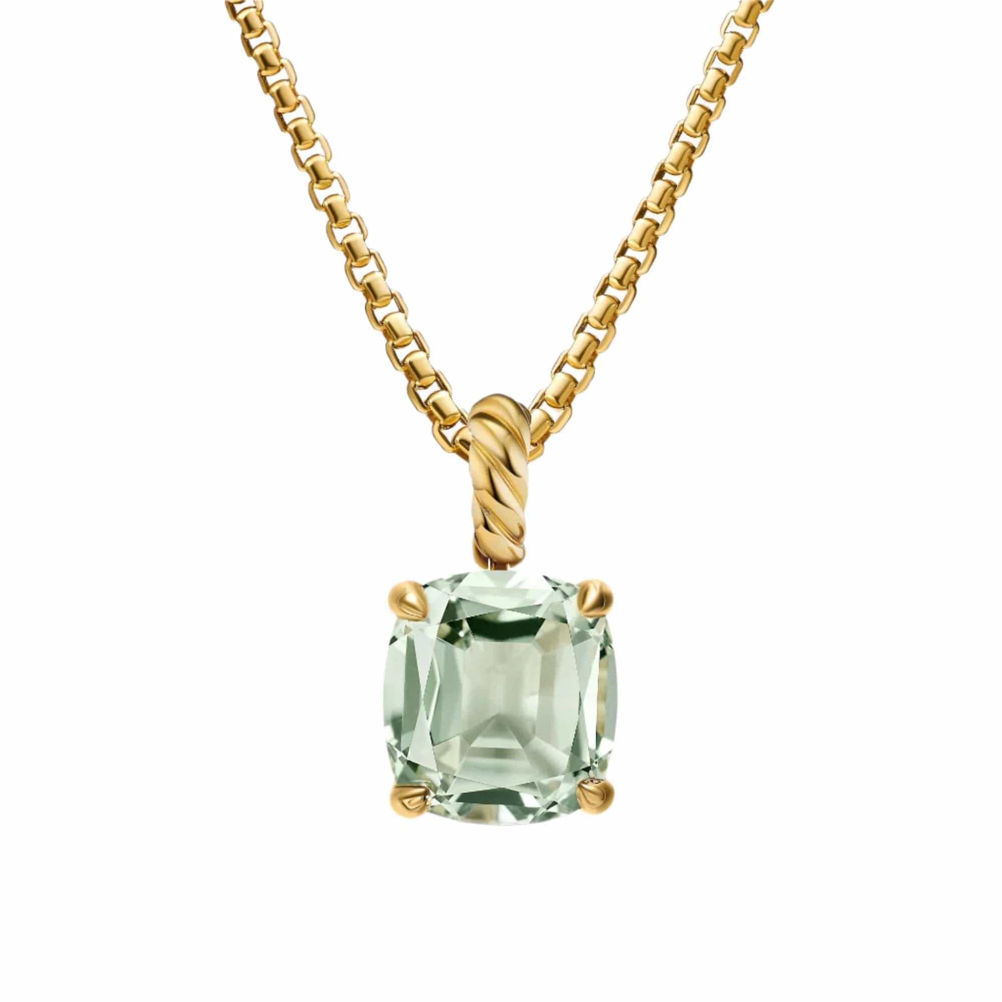 Marbella Pendant 18K Yellow Gold with Prasiolite, 12mm