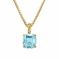 Marbella Pendant 18K Yellow Gold with Sky Blue Topaz, 12mm
