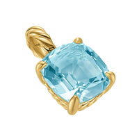 Marbella Pendant 18K Yellow Gold with Sky Blue Topaz, 12mm