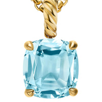Marbella Pendant 18K Yellow Gold with Sky Blue Topaz, 12mm