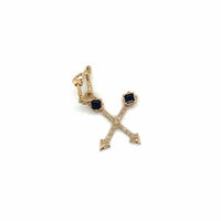 Armenta 18K Yellow Gold Diamond and Sapphire Cross Arrows Enhancer