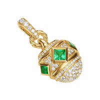 Renaissance® Pavé Amulet 18K Yellow Gold with Emeralds and Diamonds, 17mm