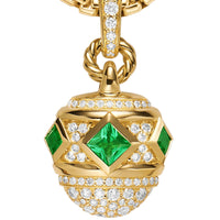 Renaissance® Pavé Amulet 18K Yellow Gold with Emeralds and Diamonds, 17mm