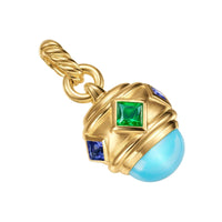 Renaissance® Amulet 18K Yellow Gold with Turquoise, Tsavorite and Tanzanites, 19.8mm