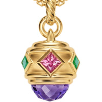 Renaissance® Amulet 18K Yellow Gold with Amethyst, Pink Tourmaline and Tsavorites, 19.8mm