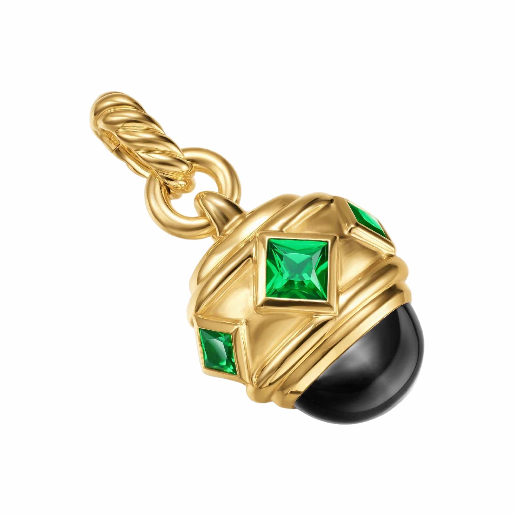 Renaissance® Amulet 18K Yellow Gold with Black Onyx and Tsavorites, 19.8mm