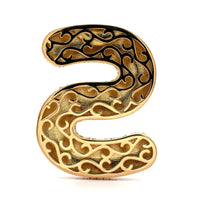 18K Yellow Gold Initial "S" Pave Diamond Enhancer