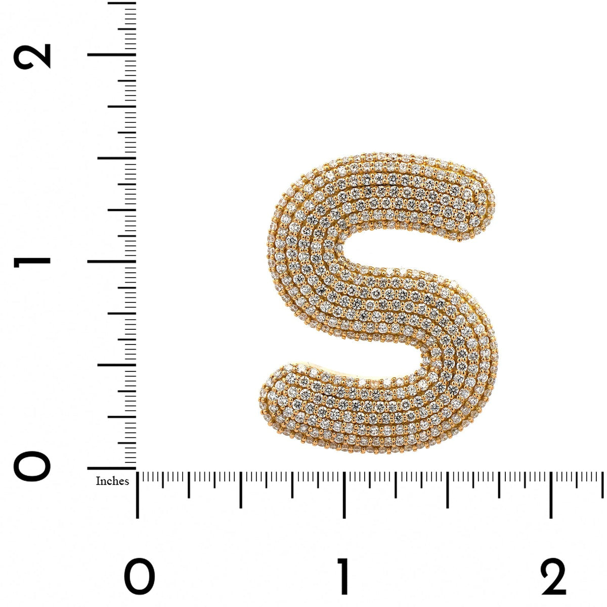 18K Yellow Gold Initial "S" Pave Diamond Enhancer