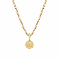 Evil Eye Amulet 18K Yellow Gold with Pavé Blue Sapphires and Diamonds, 11mm