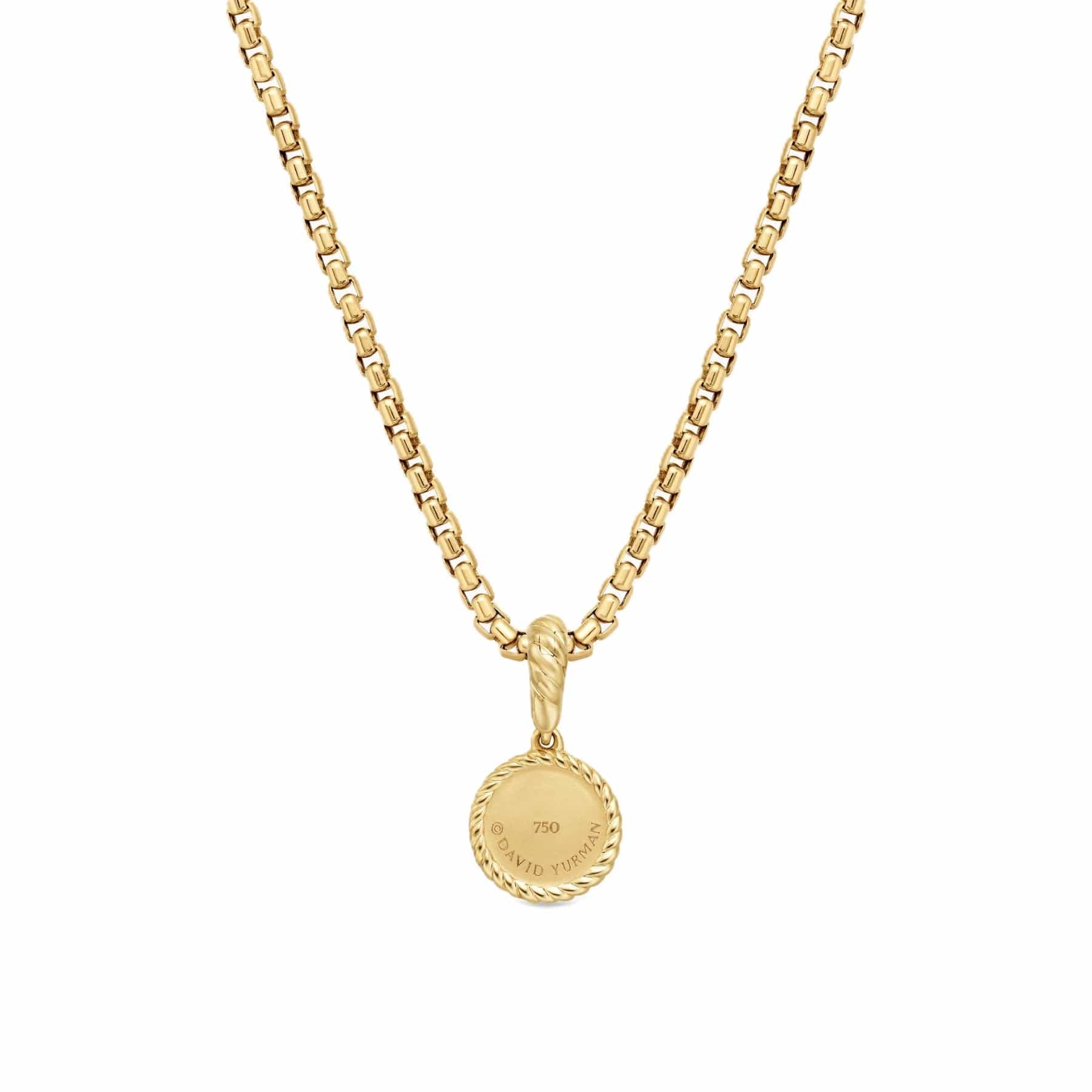 Evil Eye Amulet 18K Yellow Gold with Pavé Blue Sapphires and Diamonds, 11mm