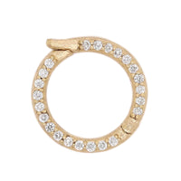 18K Yellow Gold Round Medium Pave Diamond Bail Charm Holder