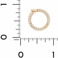 18K Yellow Gold Round Medium Pave Diamond Bail Charm Holder