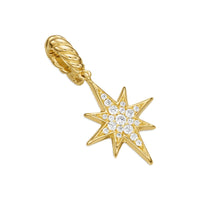 North Star Amulet 18K Yellow Gold with Diamonds, 15mm