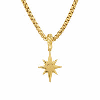 North Star Amulet 18K Yellow Gold with Diamonds, 15mm