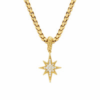 North Star Amulet 18K Yellow Gold with Diamonds, 15mm