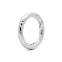 14K White Gold Round Push Lock Enhancer