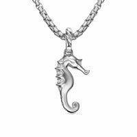 Seahorse Amulet Sterling Silver with Diamonds, 22mm