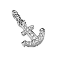 Anchor Amulet Sterling Silver with Diamonds, 14.2mm