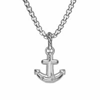 Anchor Amulet Sterling Silver with Diamonds, 14.2mm