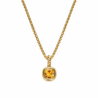 Mini Cushion Cut Amulet 18K Yellow Gold with Citrine, 5.5mm