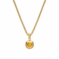 Mini Cushion Cut Amulet 18K Yellow Gold with Citrine, 5.5mm
