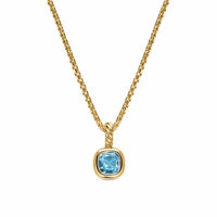 Mini Cushion Cut Amulet 18K Yellow Gold with Sky Blue Topaz, 5.5mm