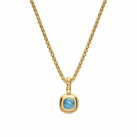 Mini Cushion Cut Amulet 18K Yellow Gold with Sky Blue Topaz, 5.5mm