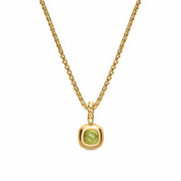 Mini Cushion Cut Amulet 18K Yellow Gold with Peridot, 5.5mm