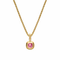 Mini Cushion Cut Amulet 18K Yellow Gold with Pink Tourmaline, 5.5mm