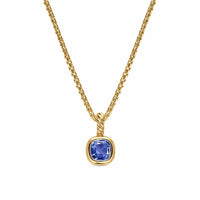 Mini Cushion Cut Amulet 18K Yellow Gold with Tanzanite, 5.5mm