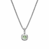 Mini Cushion Cut Amulet Sterling Silver with 14K Yellow Gold and Prasiolite, 5.5mm