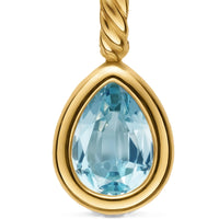 Mini Pear Cut Amulet 18K Yellow Gold with Sky Blue Topaz, 11mm