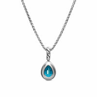 Mini Pear Cut Amulet Sterling Silver with 14K Yellow Gold and Hampton Blue Topaz, 11mm