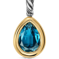 Mini Pear Cut Amulet Sterling Silver with 14K Yellow Gold and Hampton Blue Topaz, 11mm
