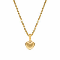 Petite Puffy Cable Heart Amulet 18K Yellow Gold, 7.4mm