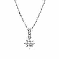 Petite Starburst Amulet Sterling Silver with Full Pavé Diamonds, 10mm