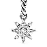 Petite Starburst Amulet Sterling Silver with Full Pavé Diamonds, 10mm