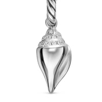 Petite Pavé Shell Amulet Sterling Silver with Diamonds, 15mm