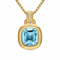 DY Mercer® Color Amulet 18K Yellow Gold with Sky Blue Topaz and Diamonds, 13mm