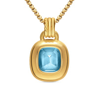 DY Mercer® Color Amulet 18K Yellow Gold with Sky Blue Topaz and Diamonds, 13mm